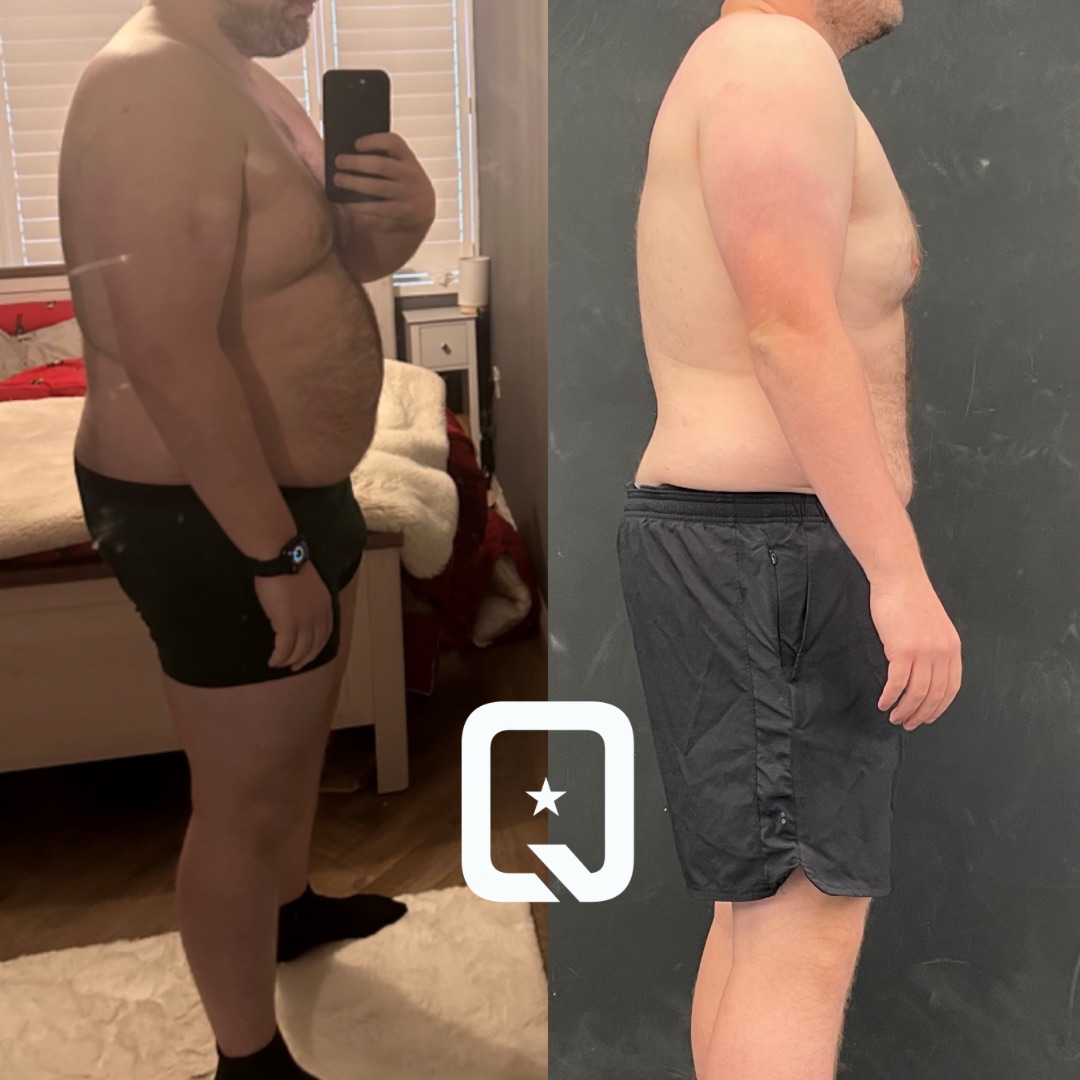 Oli before and after transformation — LQuinn Training Mossley